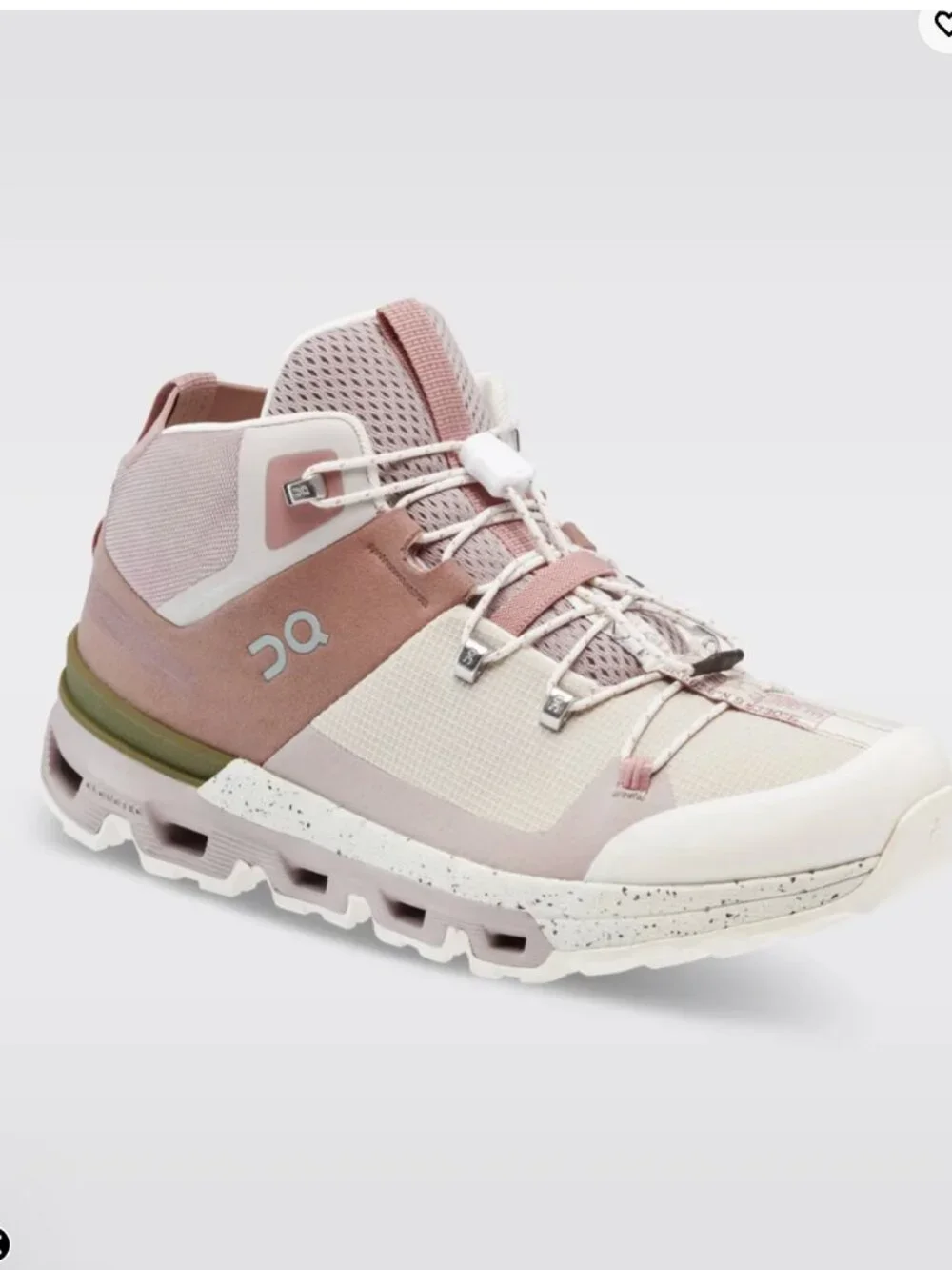 On Cloudtrax Rose/Ivory hiking sneakers